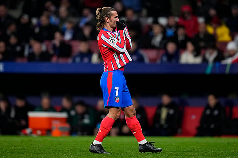 UEFA Champions League: Atletico Madrid's Antoine Griezmann celebrates after scoring his side's second goal