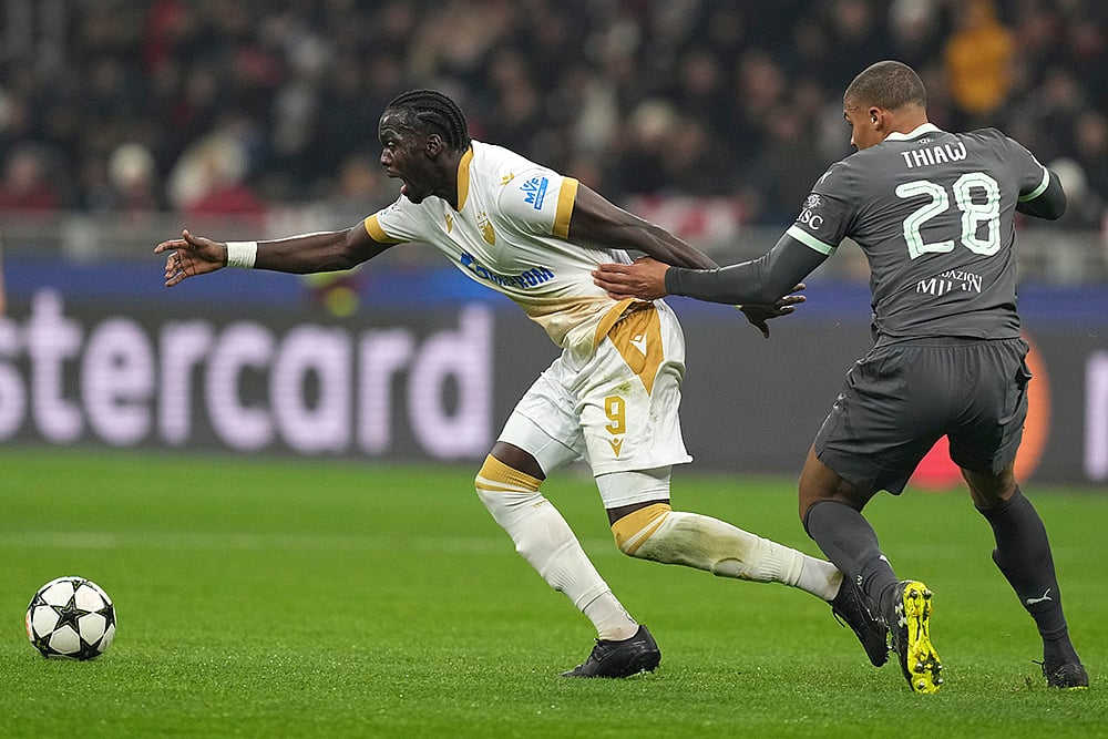 UEFA Champions League soccer AC Milan and Red Star Belgrade football match photos: Malick Thiaw