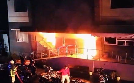 Fire engulfed a private hospital in Tamil Nadus Dindigul on Thursday.