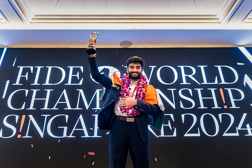 D Gukesh Lifts FIDE World Chess Championship Trophy photos: 6