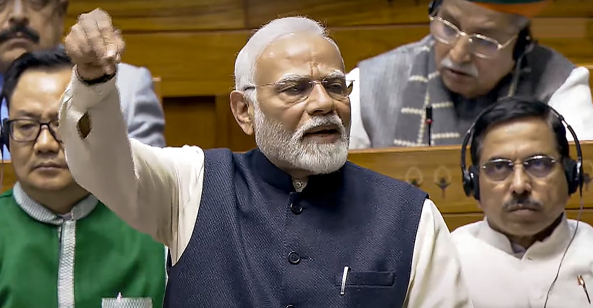 Prime Minister Narendra Modi adresses Lok Sabha - PTI