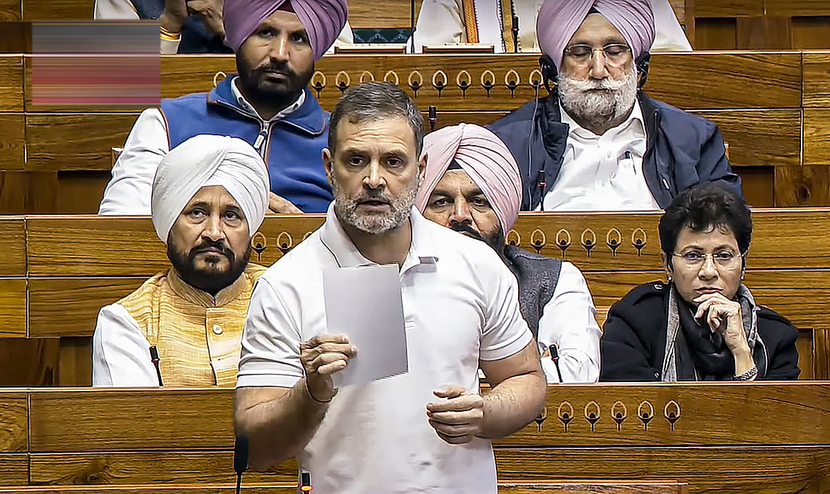 PTI : Rahul Gandhi speaking at Lok Sabha