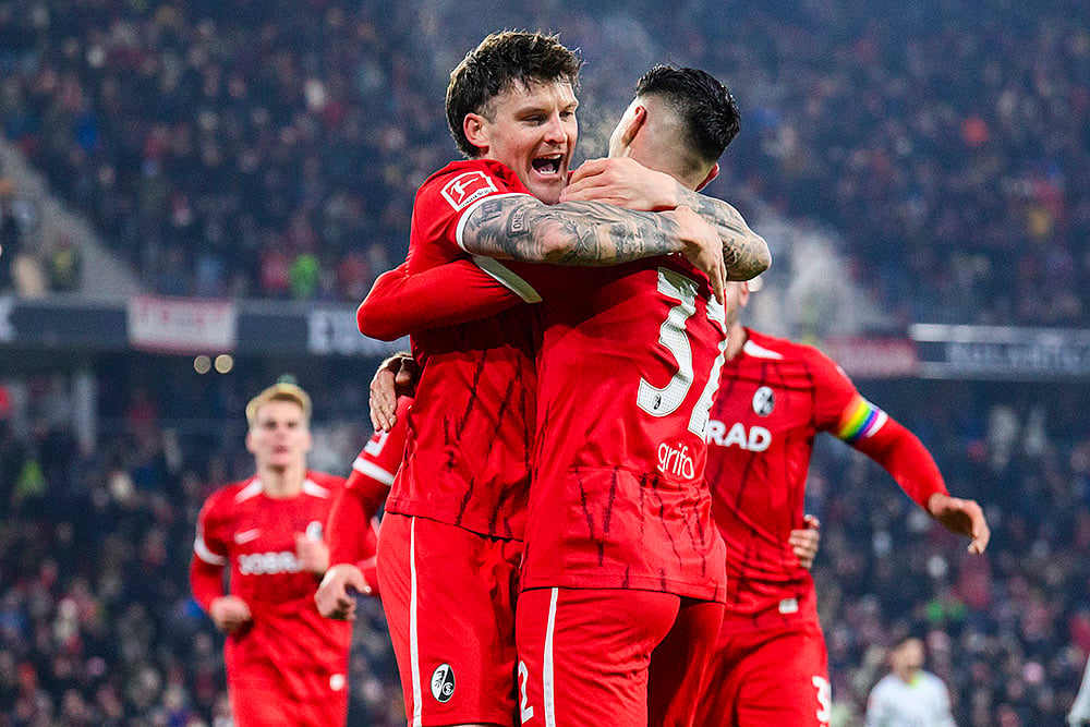 Germany Soccer Bundesliga 2024-25 SC Freiburg and VfL Wolfsburg football match pics: Lukas Kübler