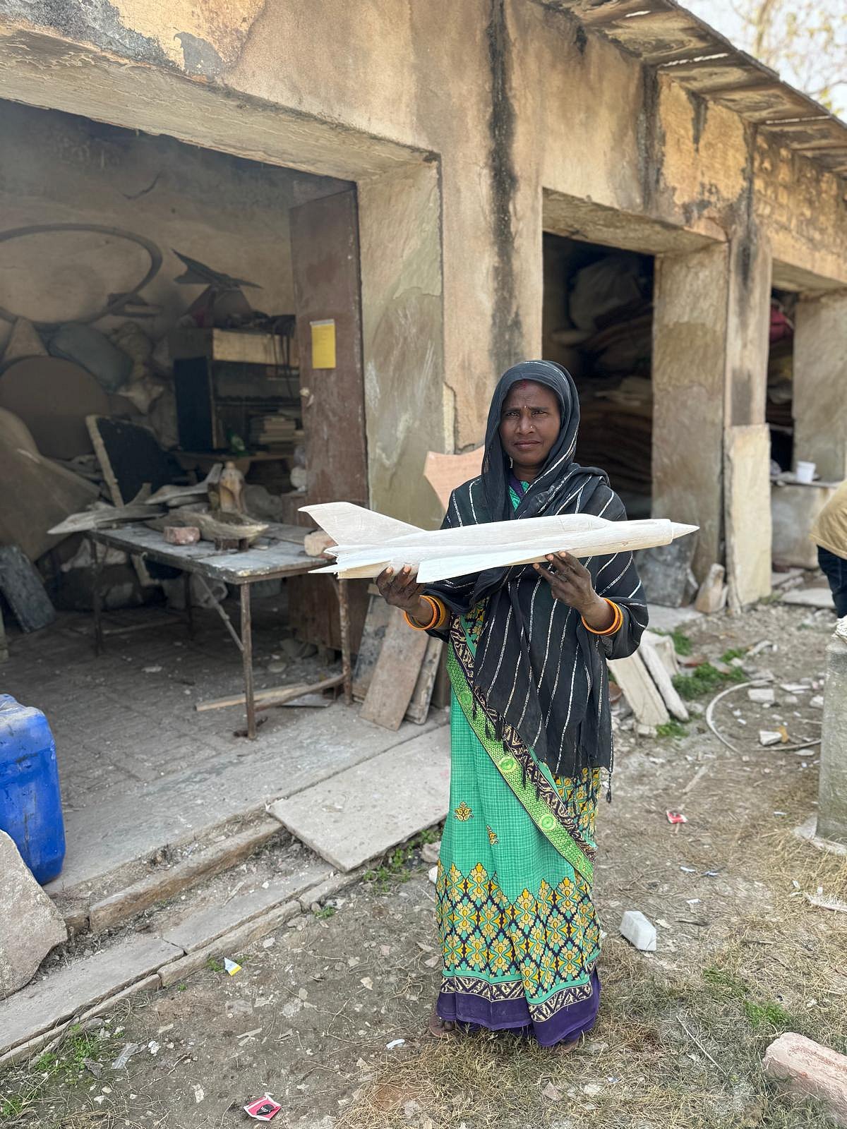 Kapoori Baiworks at a workshop that makes model aircraft.