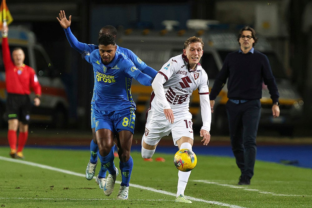 Italy soccer Serie A 2024-25 Empoli vs Torino football match pics: Marcus Pedersen