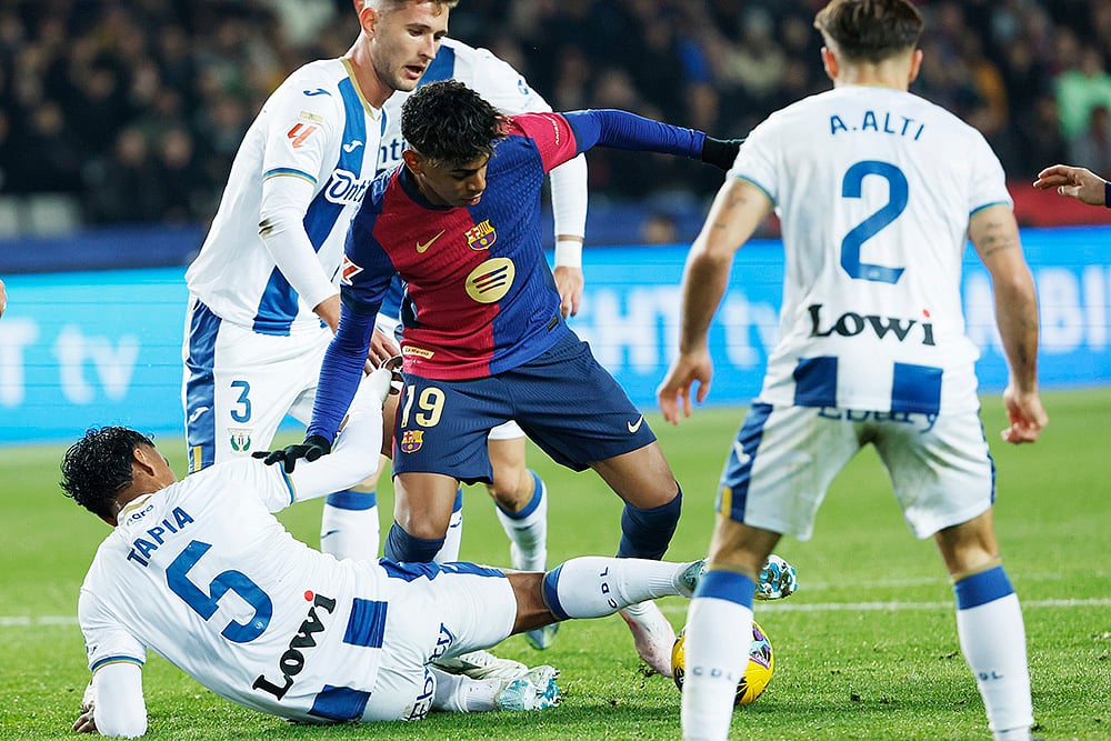 Spain soccer La liga Barcelona vs Leganes football match pics: Lamine Yamal
