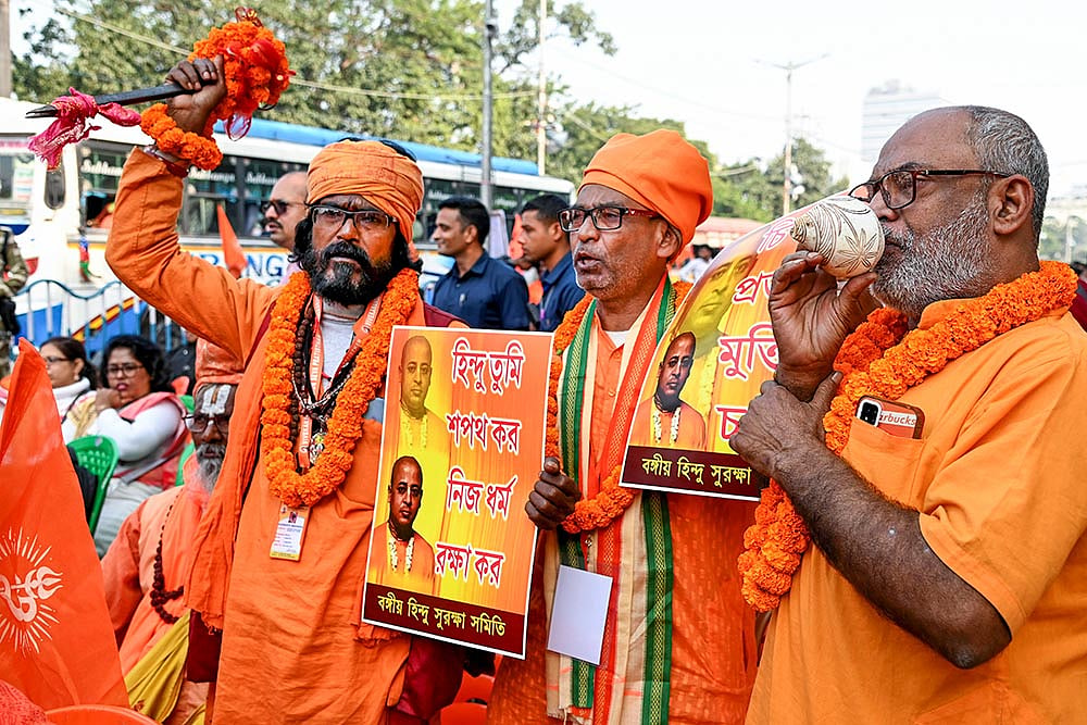 Protest against atrocities over Hindus in Bangladesh