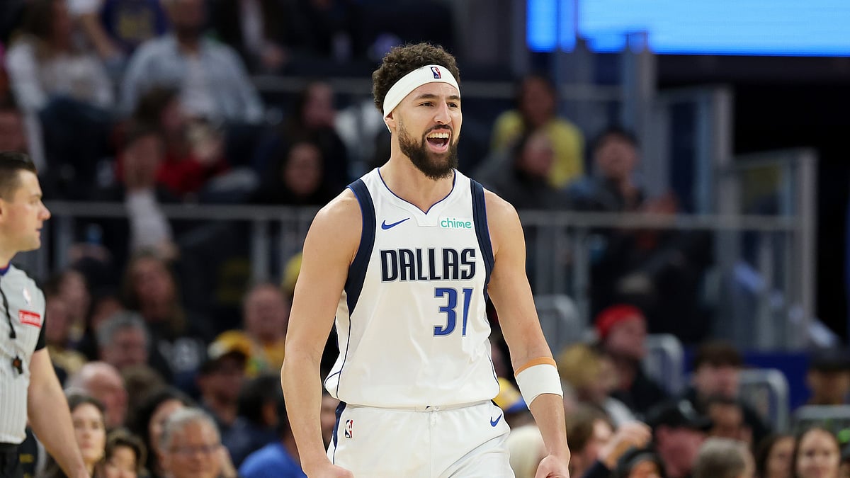 Klay Thompson during the Dallas Mavericks' win over the Golden State Warriors