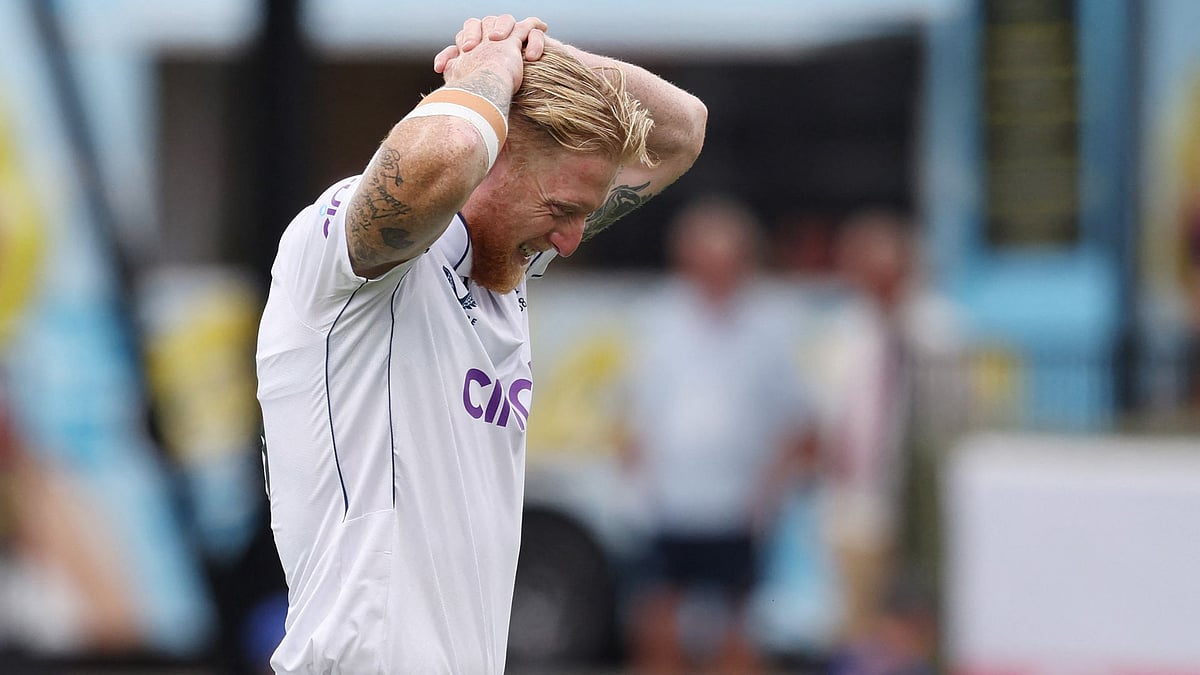 Stokes cannot hide his frustration after suffering another hamstring injury