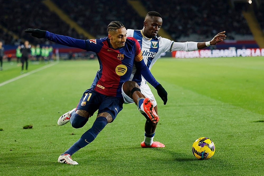 Spain soccer La liga Barcelona vs Leganes football match pics: Raphinha