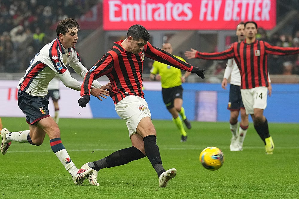 Italy Soccer Serie A football match AC Milan Vs Genoa photo gallery_Alvaro Morata