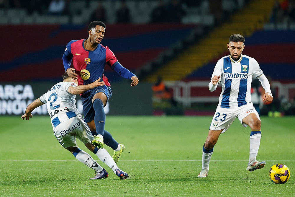 Spain soccer La liga Barcelona vs Leganes football match pics: Munir El Haddadi