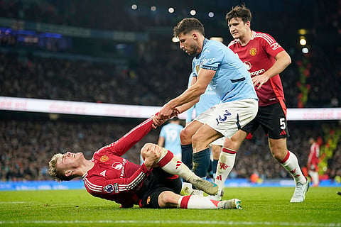 EPL 2024-25: Manchester City's Ruben Dias assists Manchester United's Rasmus Hojlund 