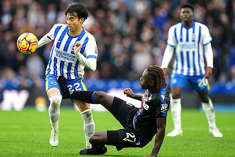 EPL 2024-25: Brighton and Hove Albion's Kaoru Mitoma and Crystal Palace's Trevoh Chalobah vie for the ball