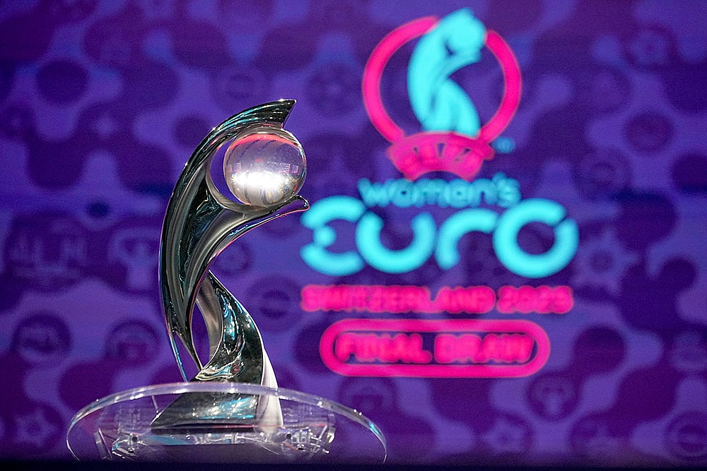 Switzerland Womens Soccer Euro2025 Draw UEFA Women’s Euro 2025 photos: tournament trophy