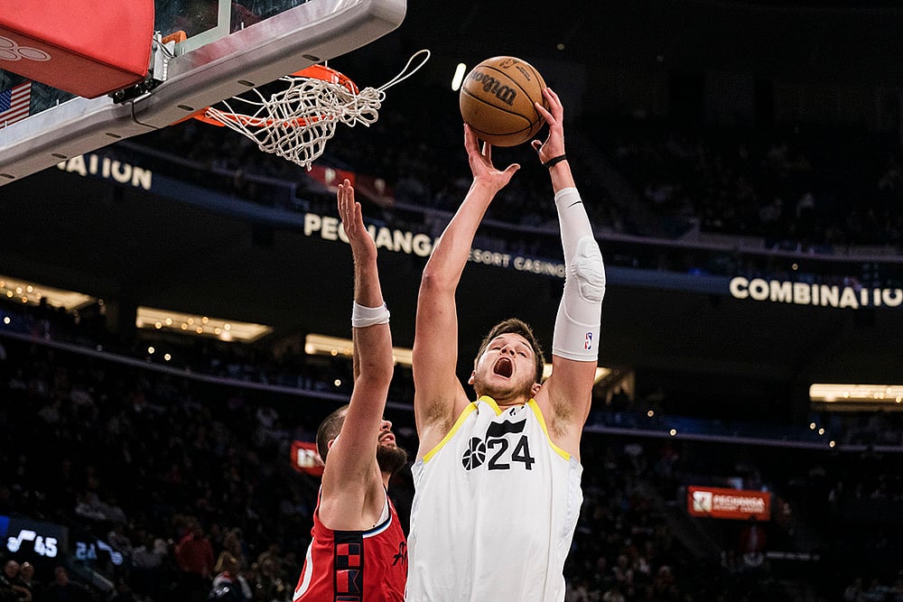 NBA 2024-25 Los Angeles Clippers Vs Utah Jazz basketball game pics: Walker Kessler