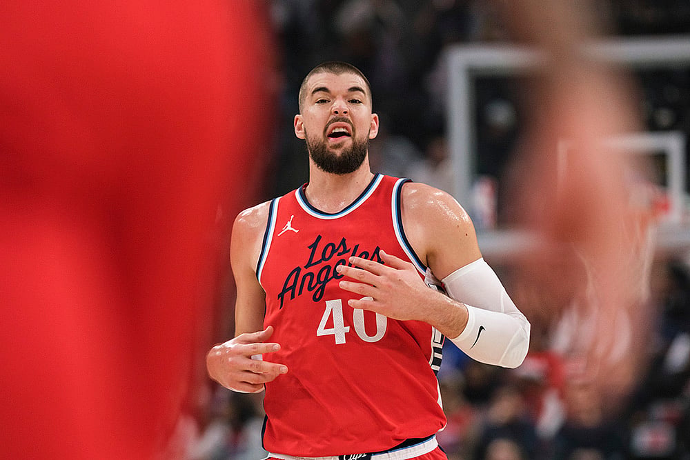 NBA 2024-25 Los Angeles Clippers Vs Utah Jazz basketball game pics: Ivica Zubac 