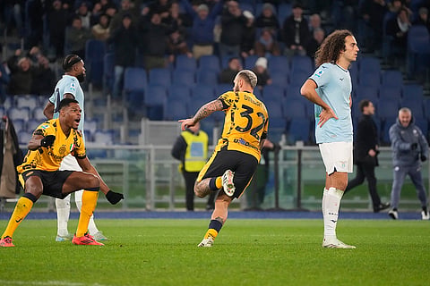 Serie A 2024-25: Inter Milan's Federico Dimarco celebrates after scoring his side's second goal