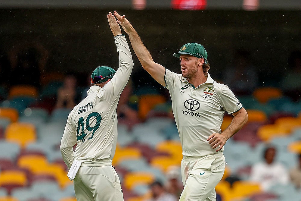Border-Gavaskar cricket series at Gabba in Brisbane IND Vs AUS 3rd Test Day 4 Pics: Mitchell Marsh
