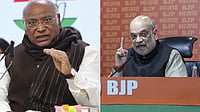 PTI :  Mallikarjun Kharge (L); Amit Shah (R)
