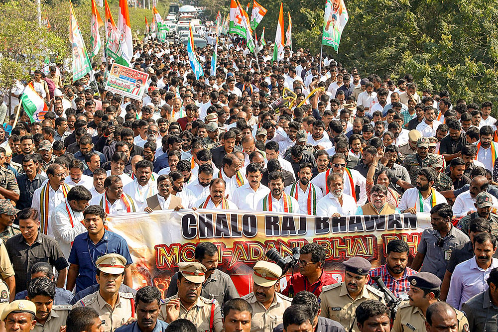 Chalo Raj Bhavan protest in Hyderabad