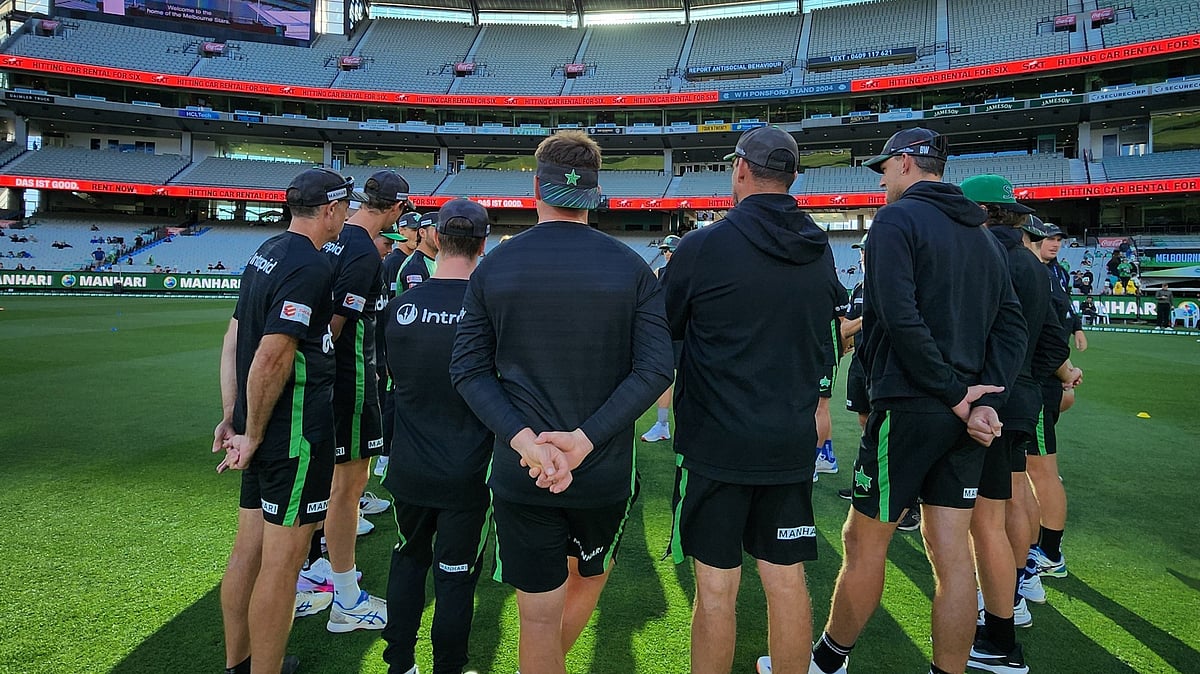 Photo: X | Melbourne Stars : Melbourne Stars team during a practice session at the MCG.