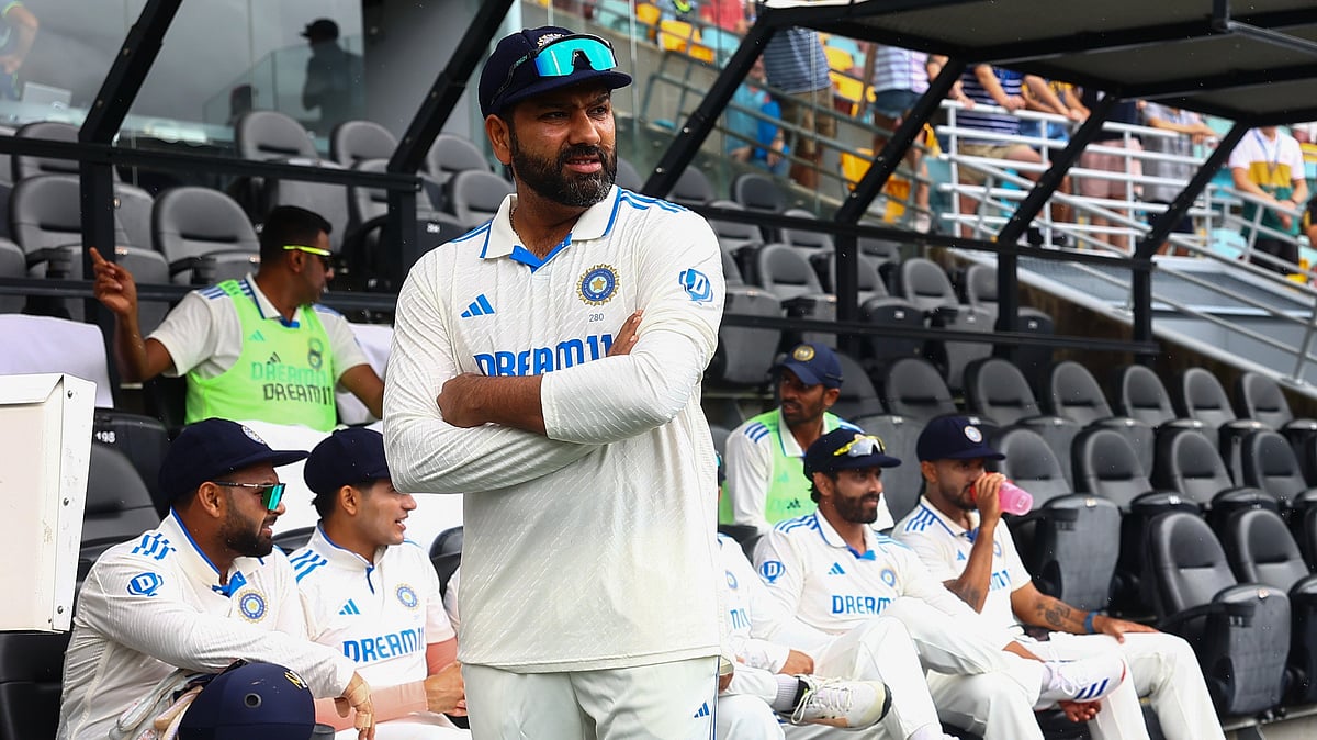 Indias captain Rohit Sharma waits for play. AP Photo