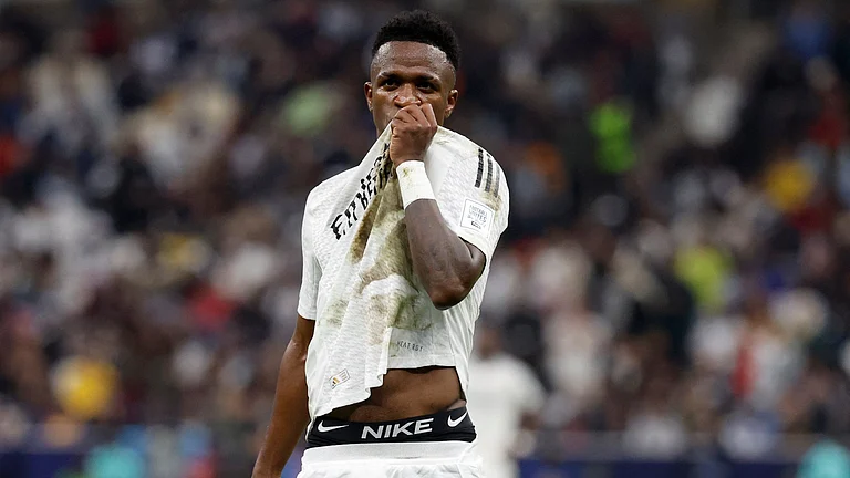 Real Madrid goalscorer Vinicius Junior - null