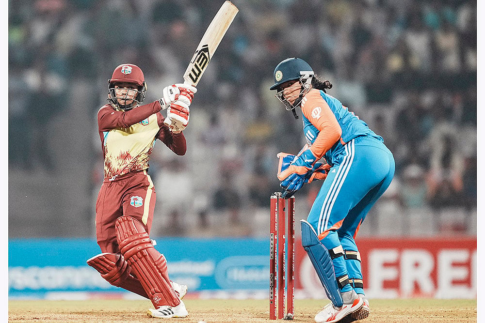 India women vs West Indies women 2nd T20 Cricket photos from Navi Mumbai: Shemaine Campbelle