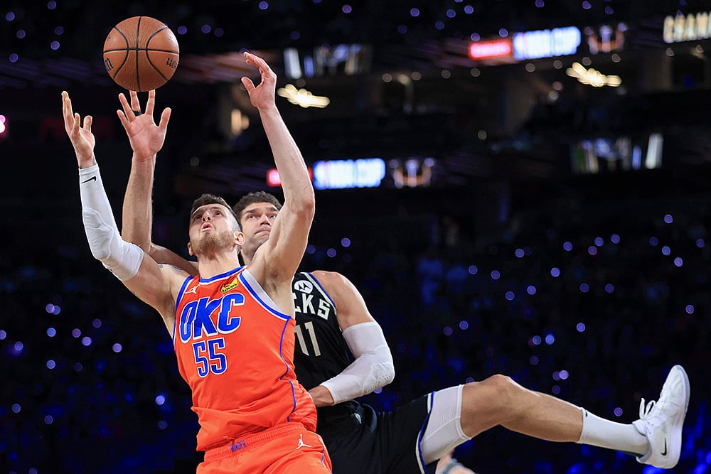 NBA Cup final Milwaukee Bucks vs Oklahoma City Thunder Basketball game photos: 