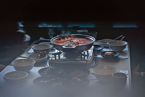 Budea jigae, a hotpot dish served at Asseo Korean restaurants in Chennai