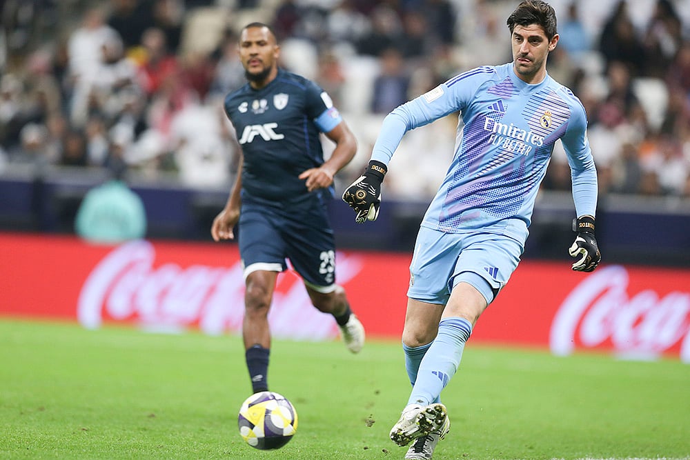 Qatar Soccer Intercontinental Cup 2024 Real Madrid vs CF Pachuca match pics: Thibaut Courtois