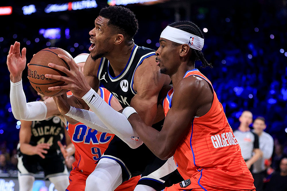 NBA Cup final Milwaukee Bucks vs Oklahoma City Thunder Basketball game photos: 
