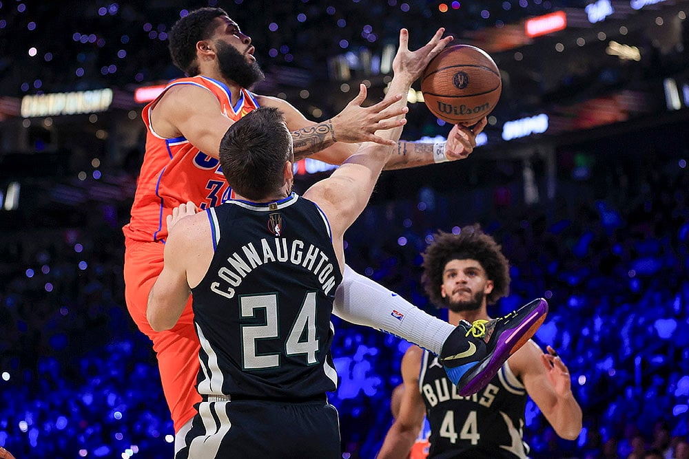NBA Cup final Milwaukee Bucks vs Oklahoma City Thunder Basketball game photos: 