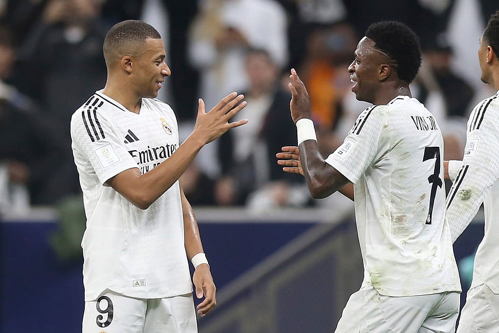 Qatar Soccer Intercontinental Cup 2024 Real Madrid vs CF Pachuca match pics: Vinicius Junior
