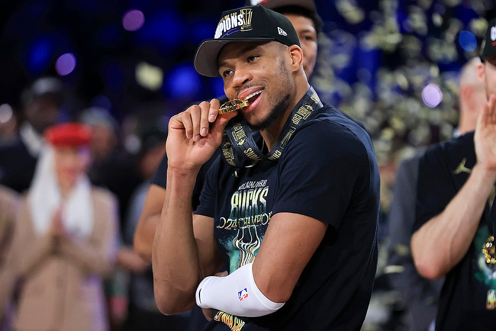 NBA Cup final Milwaukee Bucks vs Oklahoma City Thunder Basketball game photos: Giannis Antetokounmpo