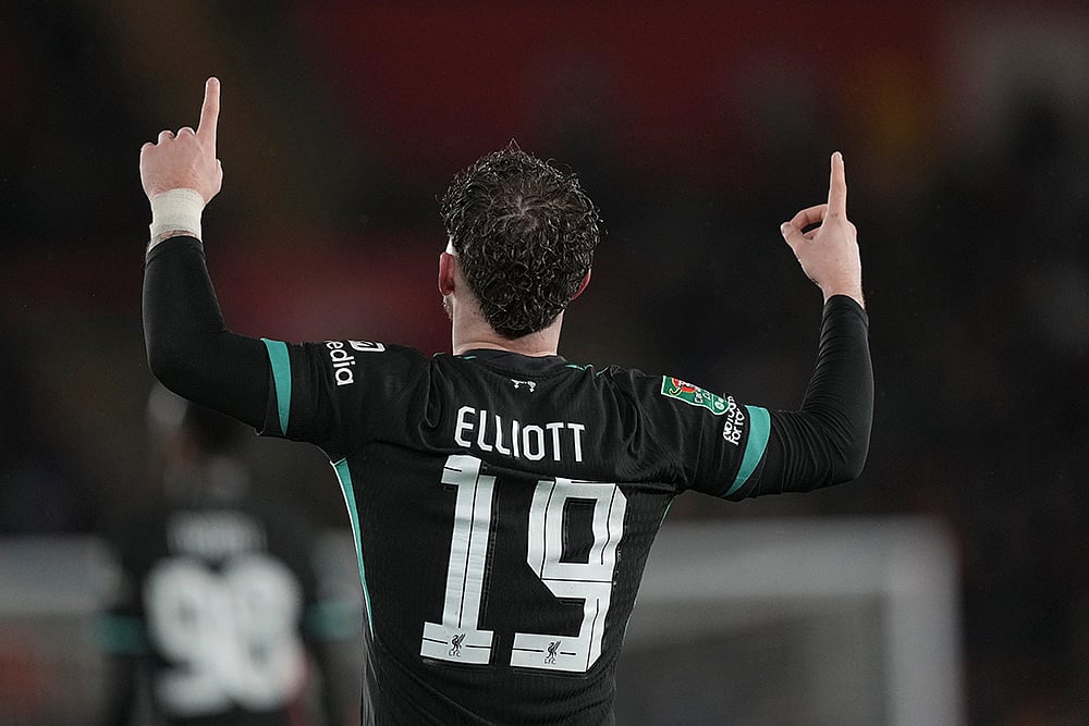 English League Cup quarterfinal soccer Southampton and Liverpool football photos: Harvey Elliott 