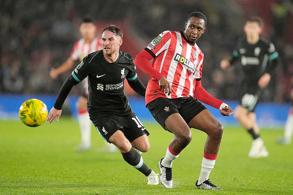 English League Cup quarterfinal soccer Southampton and Liverpool football : Alexis Mac Allister