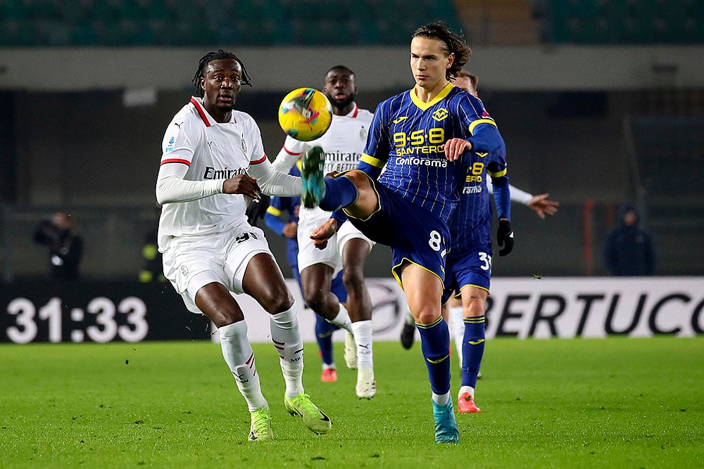 Italian Serie A soccer AC Milan vs Hellas Verona football pics: Tammy Abraham