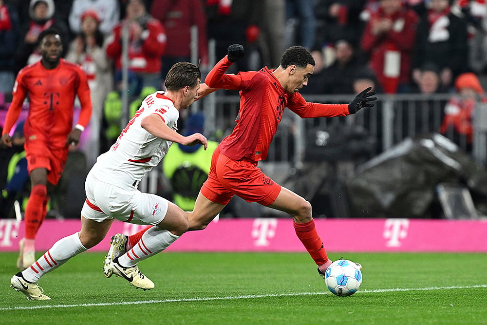 Germany Soccer Bundesliga Bayern Munich vs RB Leipzig football pics: Jamal Musiala