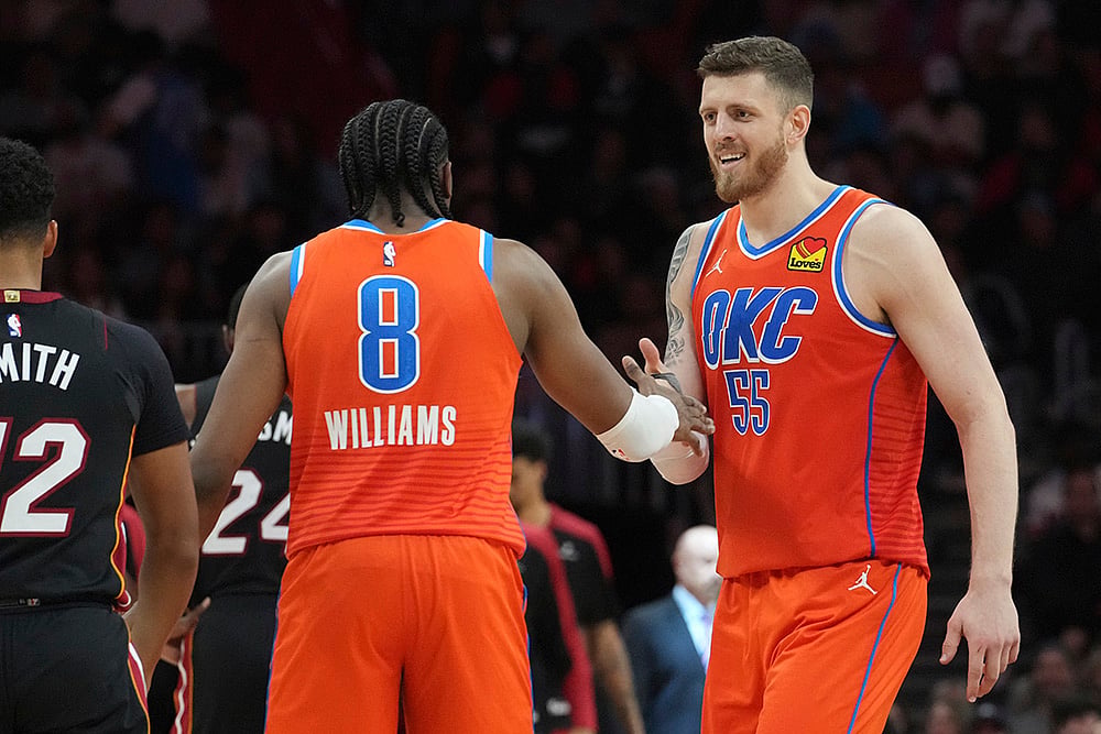 NBA Basketball Oklahoma City Thunder vs Miami Heat match pics: Jalen Williams