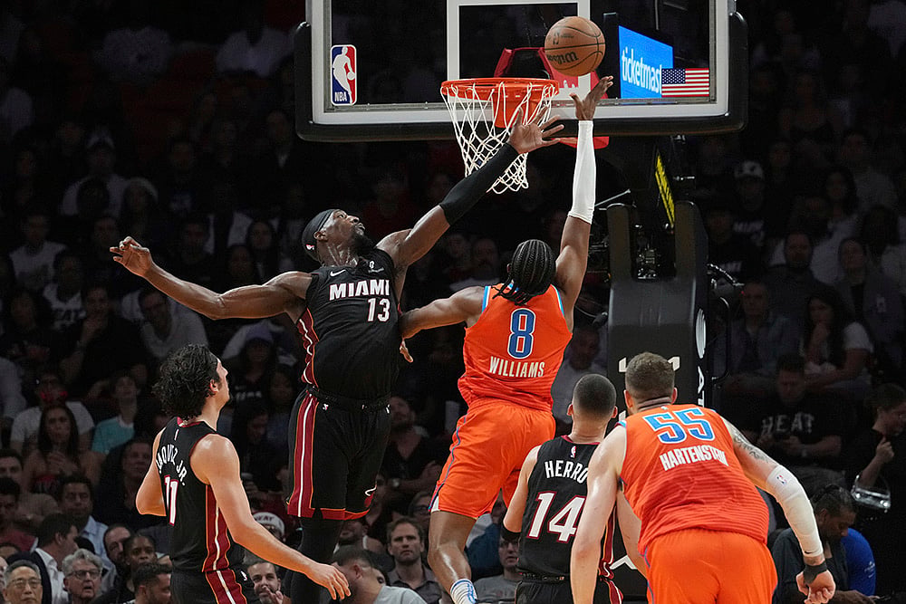 NBA Basketball Oklahoma City Thunder vs Miami Heat match pics: Jalen Williams