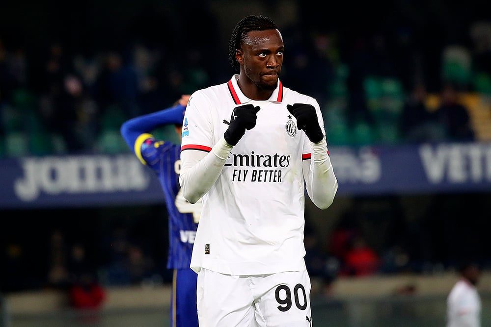 | Photo: Paola Garbuio/LaPresse via AP : Serie A 2024-25: AC Milan's Tammy Abraham celebration at the end of the match