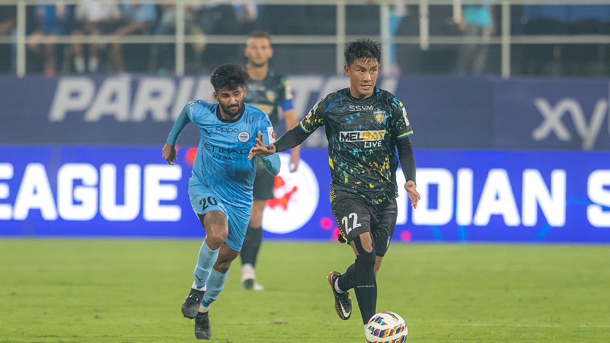 Photo: ISL : Chennaiyin FC's Lalrinliana Hnamte charges on during the ISL 2024-25 match against Mumbai City FC.