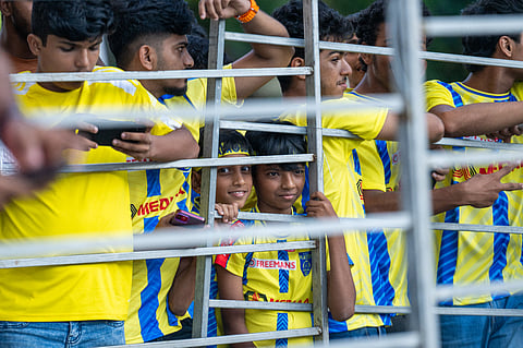 ISL 2024-25: KBFC Fans at the stadium ahead of the kick-off.