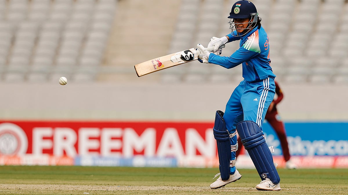 X/BCCIWomen : IND-W vice-captain Smriti Mandhana in action during the 1st ODI.
