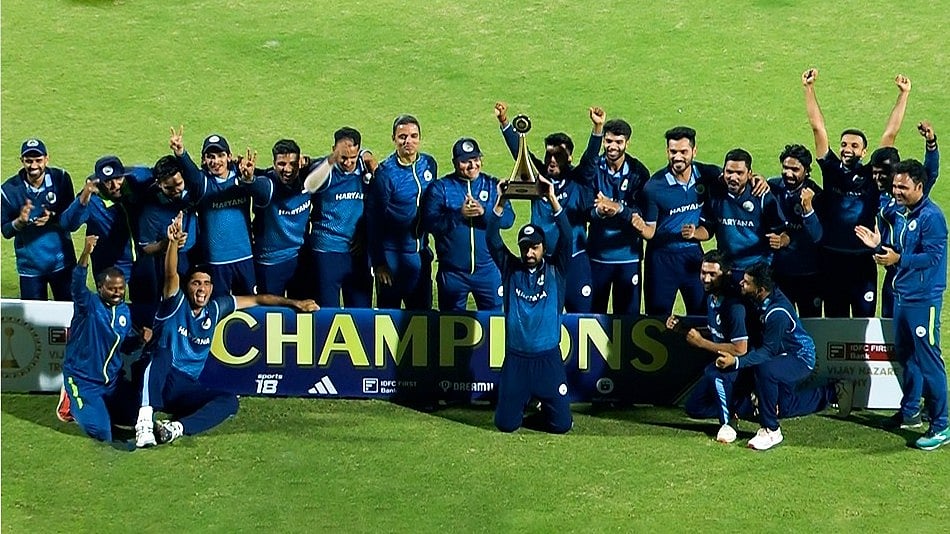 X | BCCI Domestic  : Vijay Hazare Trophy 2023-24 champions, Haryana. 