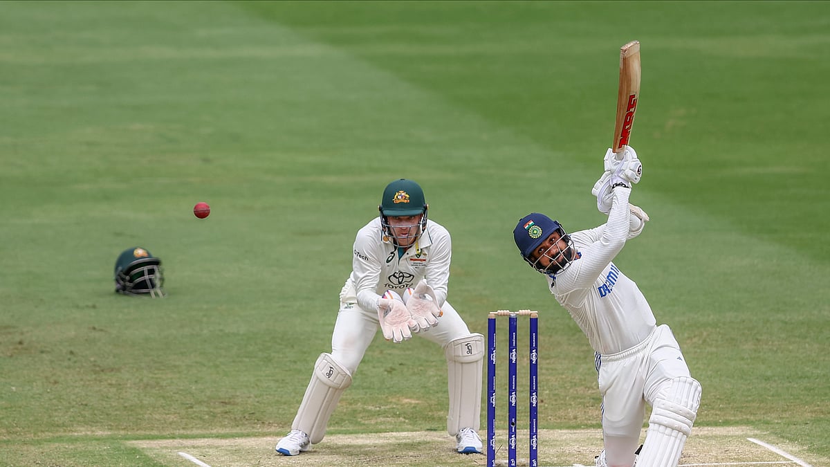 Indias Akash Deep plays a shot during play on day five. AP Photo