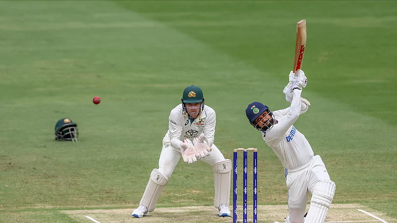 Indias Akash Deep plays a shot during play on day five. AP Photo