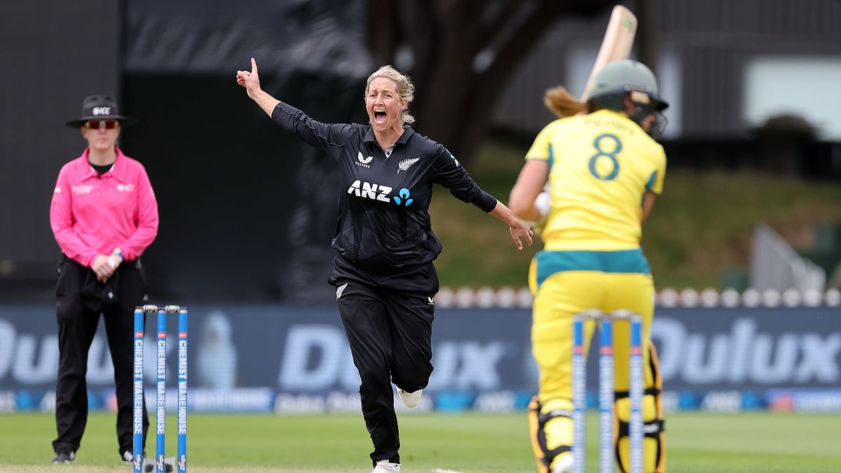 X/WHITE_FERNS : NZ-W vs AUS-W ODI: Sophie Devine in action for the White Ferns in the three-match series.